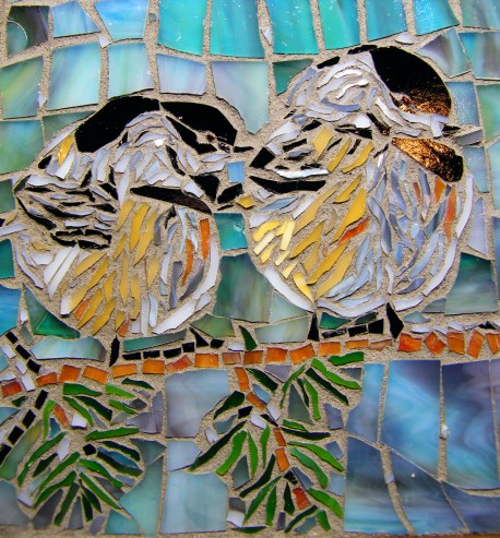 Snowy Chickadees detail